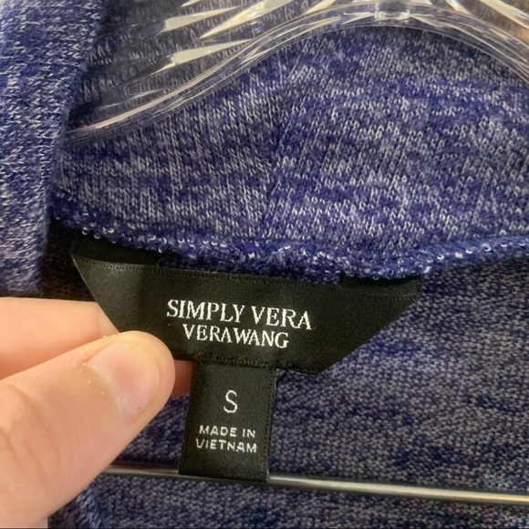 Simply Vera Vera Wang Blue Cowl Neck Sweater Top - Picture 2 of 6